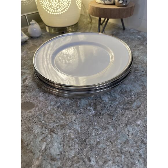 Formation White Salad Plate Farmhouse Enamelware 9” ***Set Of‎ SIX*** - Picture 1 of 9